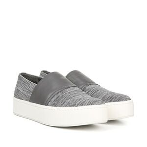 NWT VINCE Ward Gray Knit Slip-On Platform Sneaker
